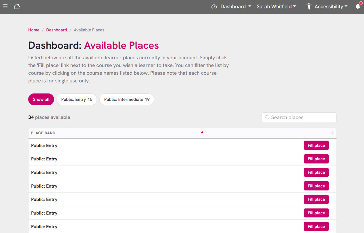 Buy a pool of places - allocate when you're ready