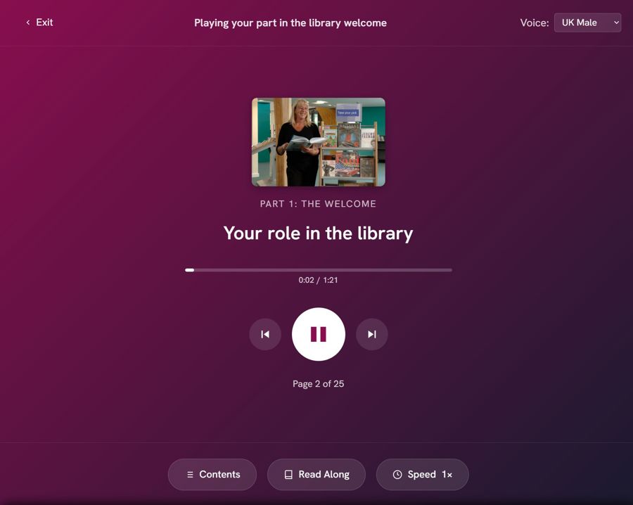 Listen: every page has an audio version, with a choice of voices
