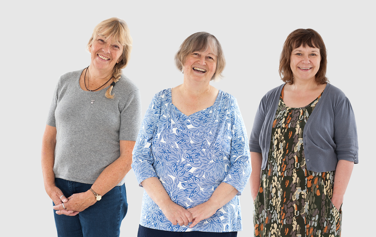The Opening the Book training team - Anne Downes, Rachel Van Riel and Fiona Edwards.