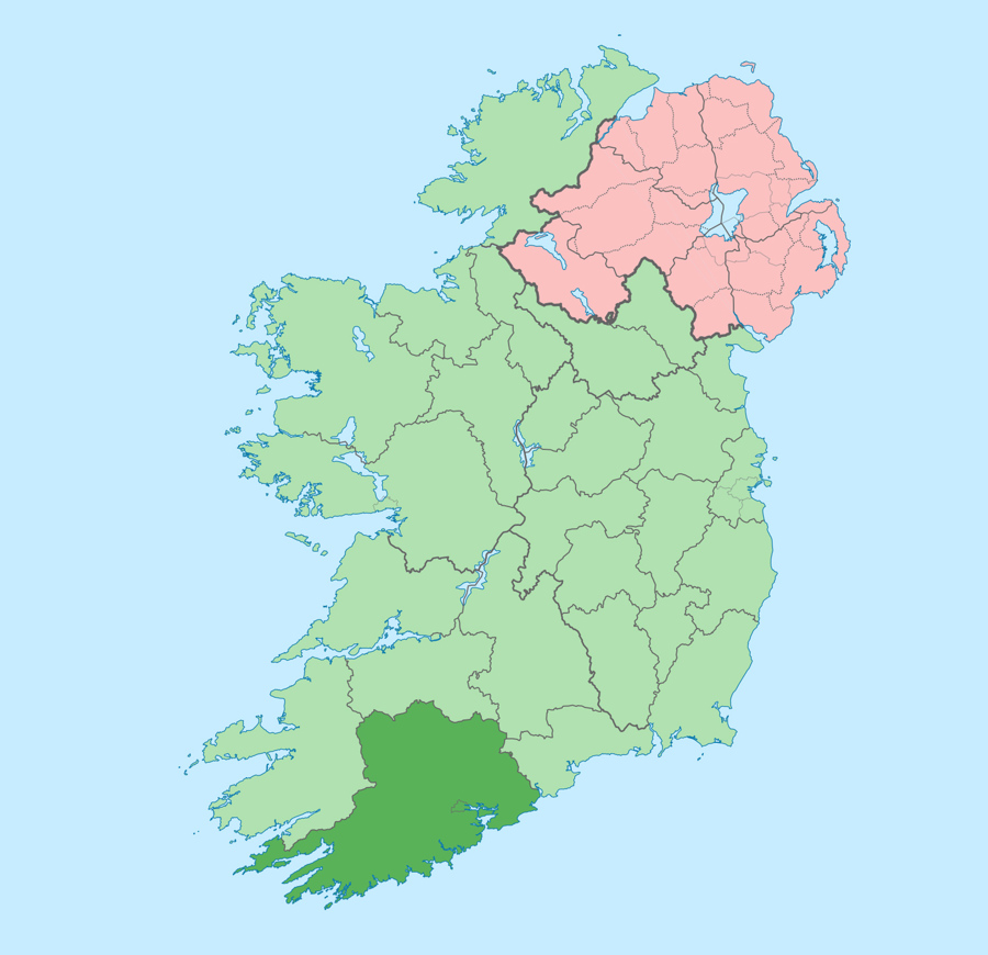 Map showing the location of Cork County Library